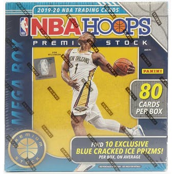 2019/20 Panini Hoops Premium Stock Basketball 80ct Mega Box (Blue Prizms)